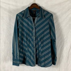 Lane Bryant Blue Button Down Shirt Womens 14/16